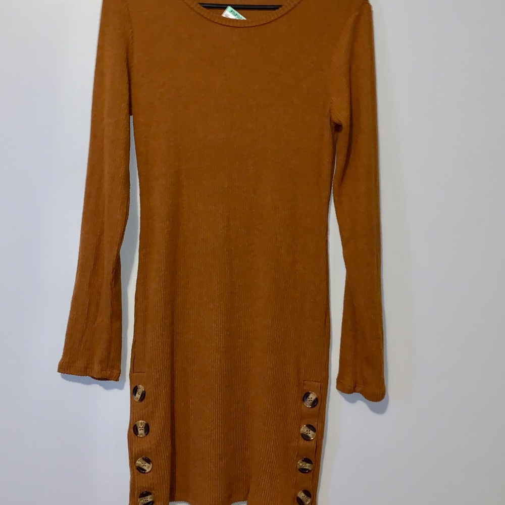Rust orange bodycon autumn dress